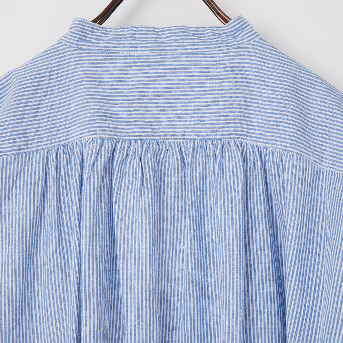 ARMEN [アーメン] シアサッカー ワークギャザーバンドカラーシャツワンピース [INAM2633S] 3490 BLU/S