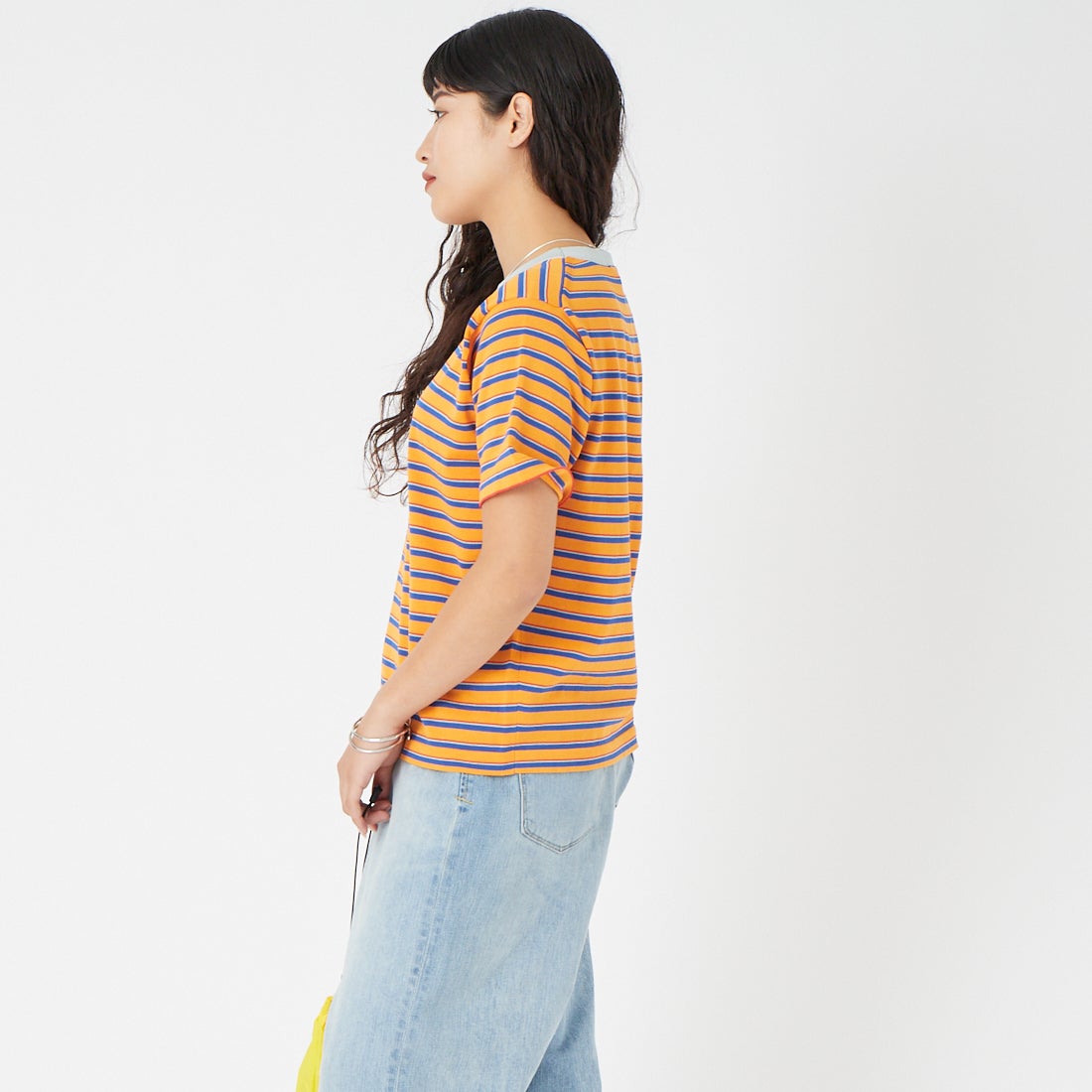 RYE TENDER [ライテンダー] センターTシャツ [010062600] ORANGE TEM &&モデル身長：162cm 着用サイズ：0&&
