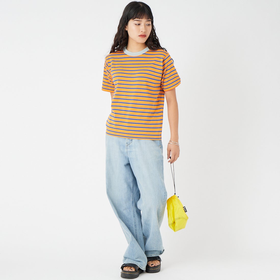 RYE TENDER [ライテンダー] センターTシャツ [010062600] ORANGE TEM &&モデル身長：162cm 着用サイズ：0&&