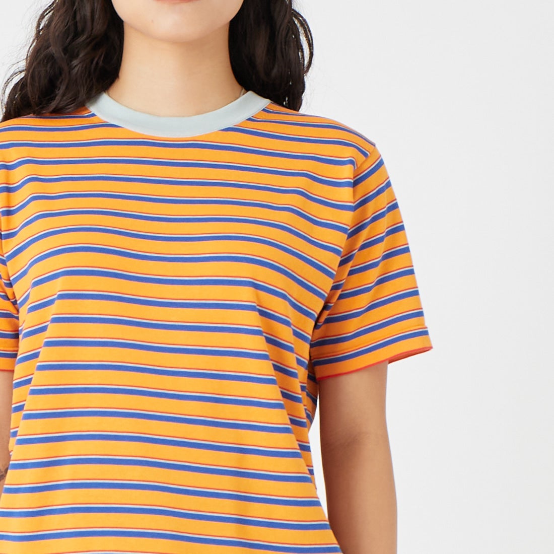 RYE TENDER [ライテンダー] センターTシャツ [010062600] ORANGE TEM &&モデル身長：162cm 着用サイズ：0&&