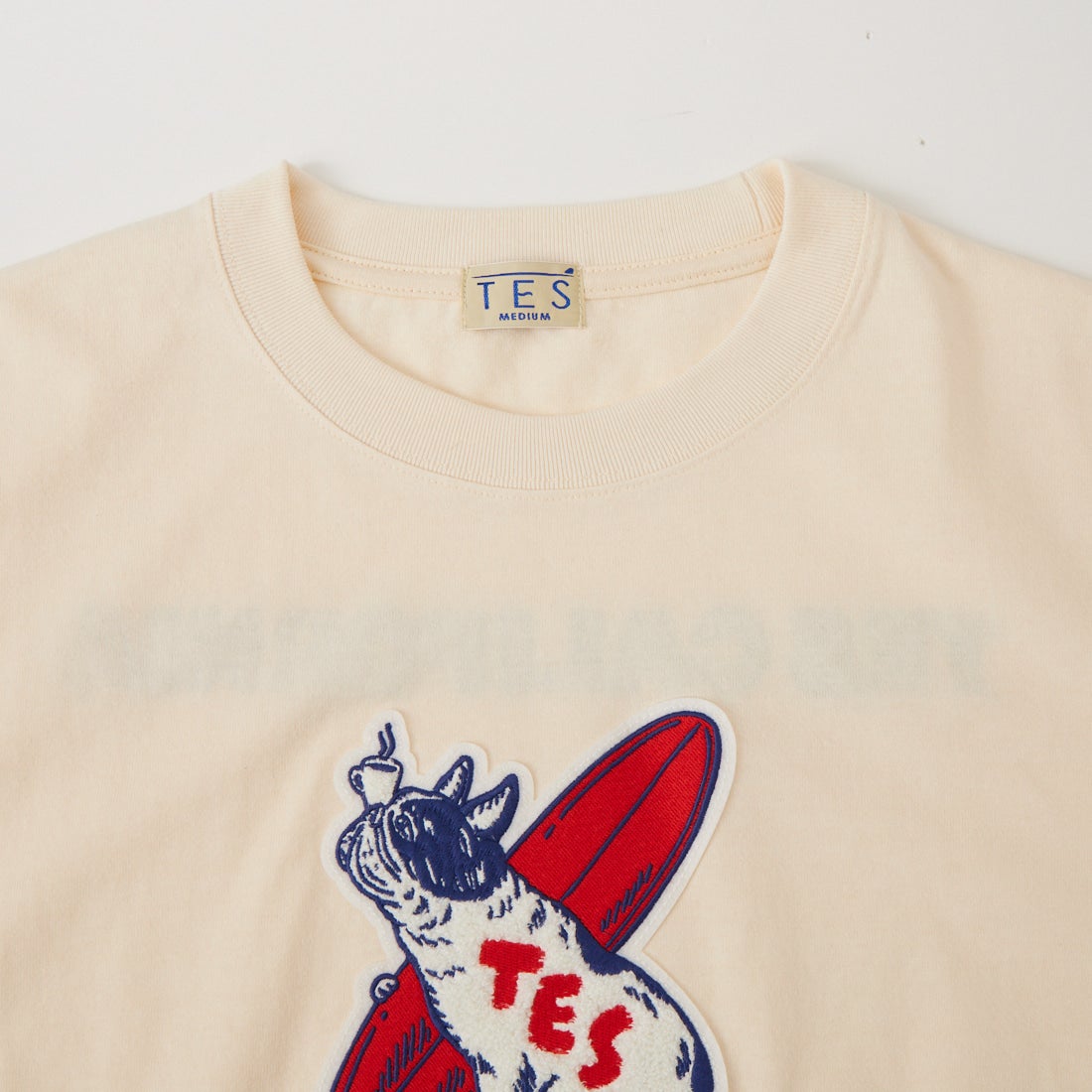 The Endless Summer [エンドレスサマー] サガラ刺繍 BUHIカフェ Tシャツ [C-26574306] 05 IVORY