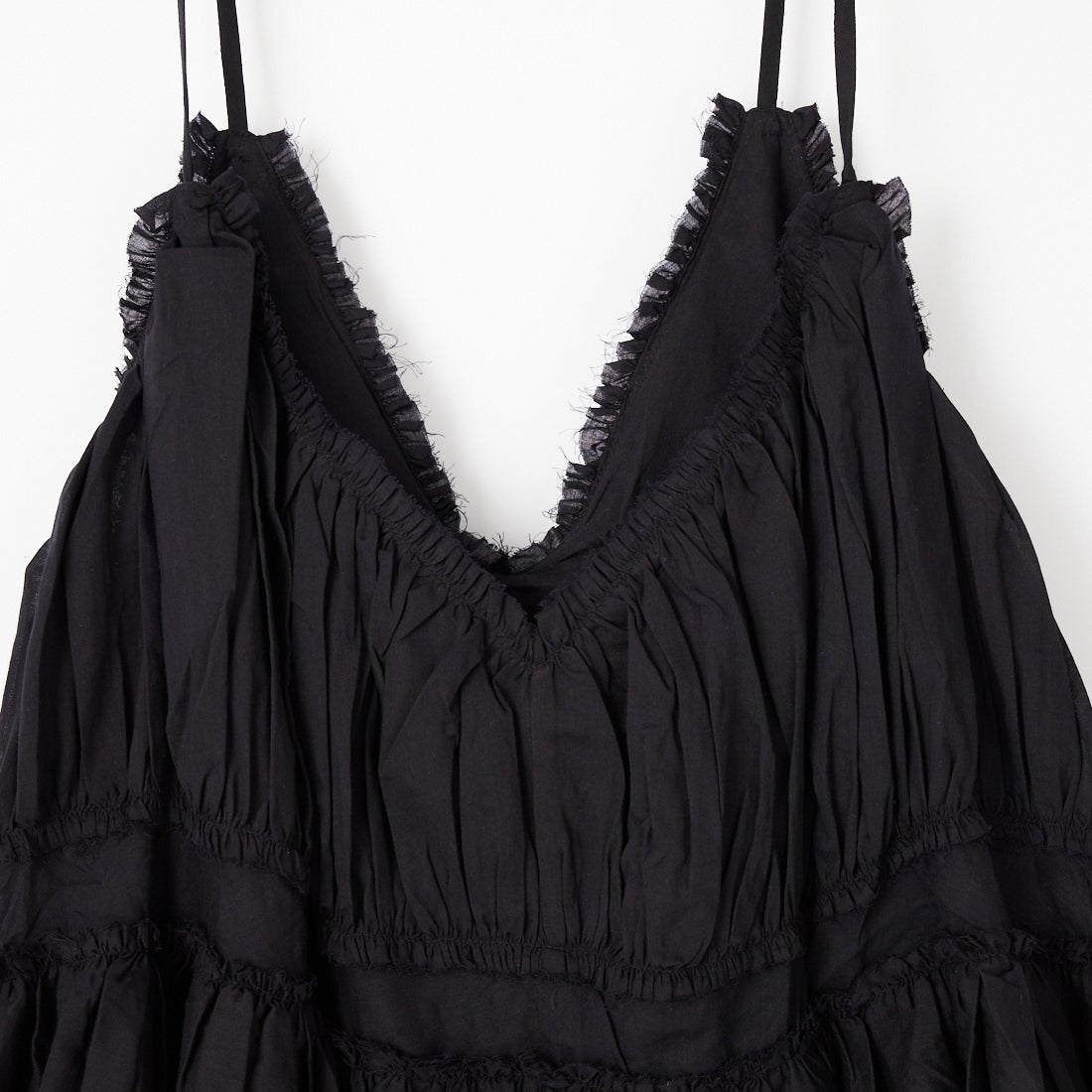 crinkle crinkle crinkle [クリンクル クリンクル クリンクル] フリルギャザー ボリュームキャミソール [CC-4520] BLACK