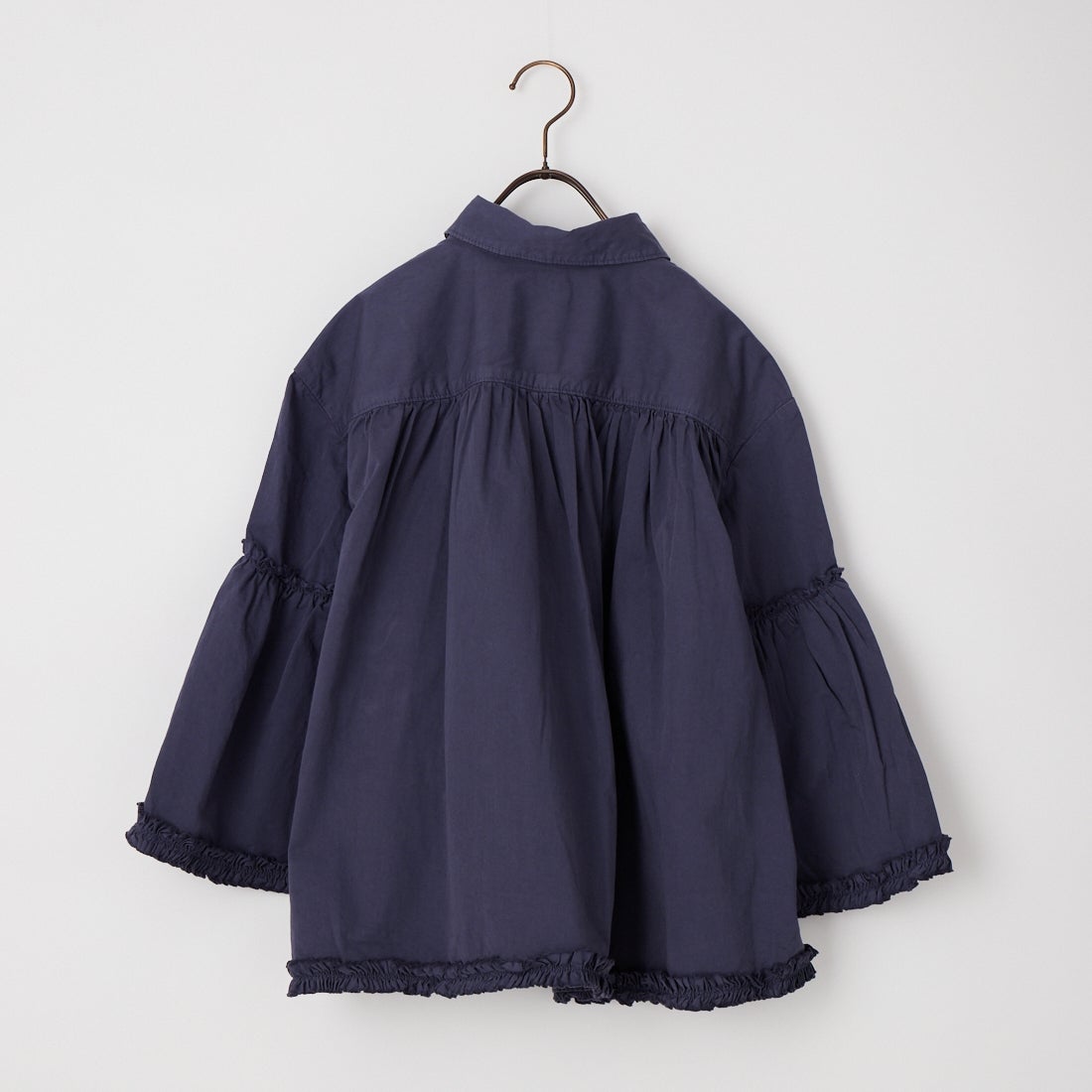 crinkle crinkle crinkle [クリンクル クリンクル クリンクル] ガーメントダイ フリルシャツ [CC-4522] NAVY