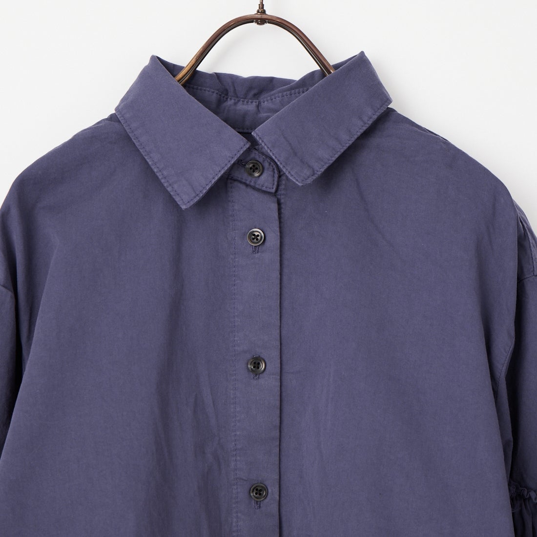 crinkle crinkle crinkle [クリンクル クリンクル クリンクル] ガーメントダイ フリルシャツ [CC-4522] NAVY