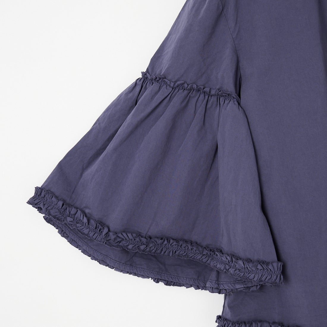 crinkle crinkle crinkle [クリンクル クリンクル クリンクル] ガーメントダイ フリルシャツ [CC-4522] NAVY