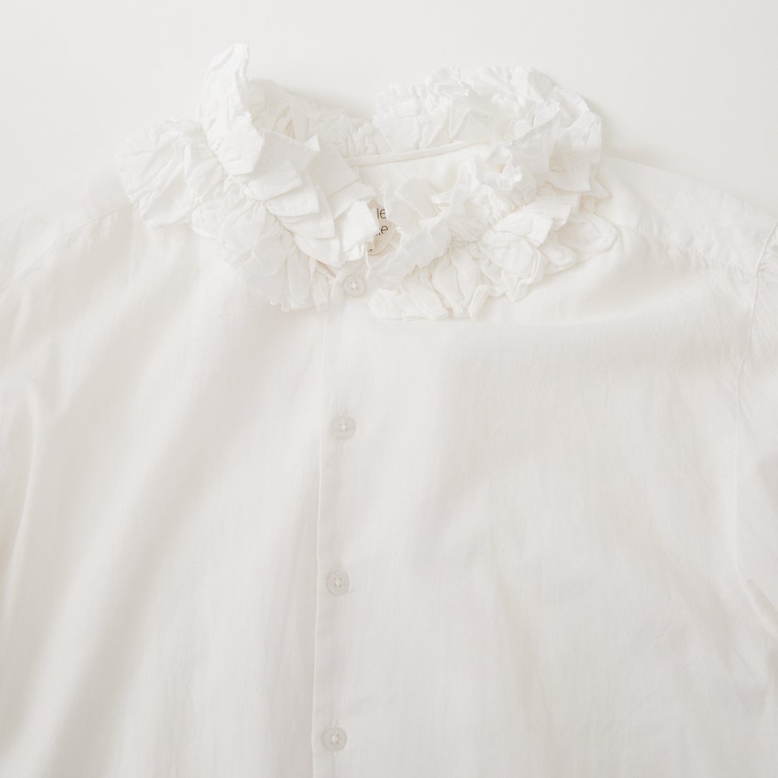crinkle crinkle crinkle [クリンクル クリンクル クリンクル] コットンフリル カラーシャツ [CC-4521] WHITE
