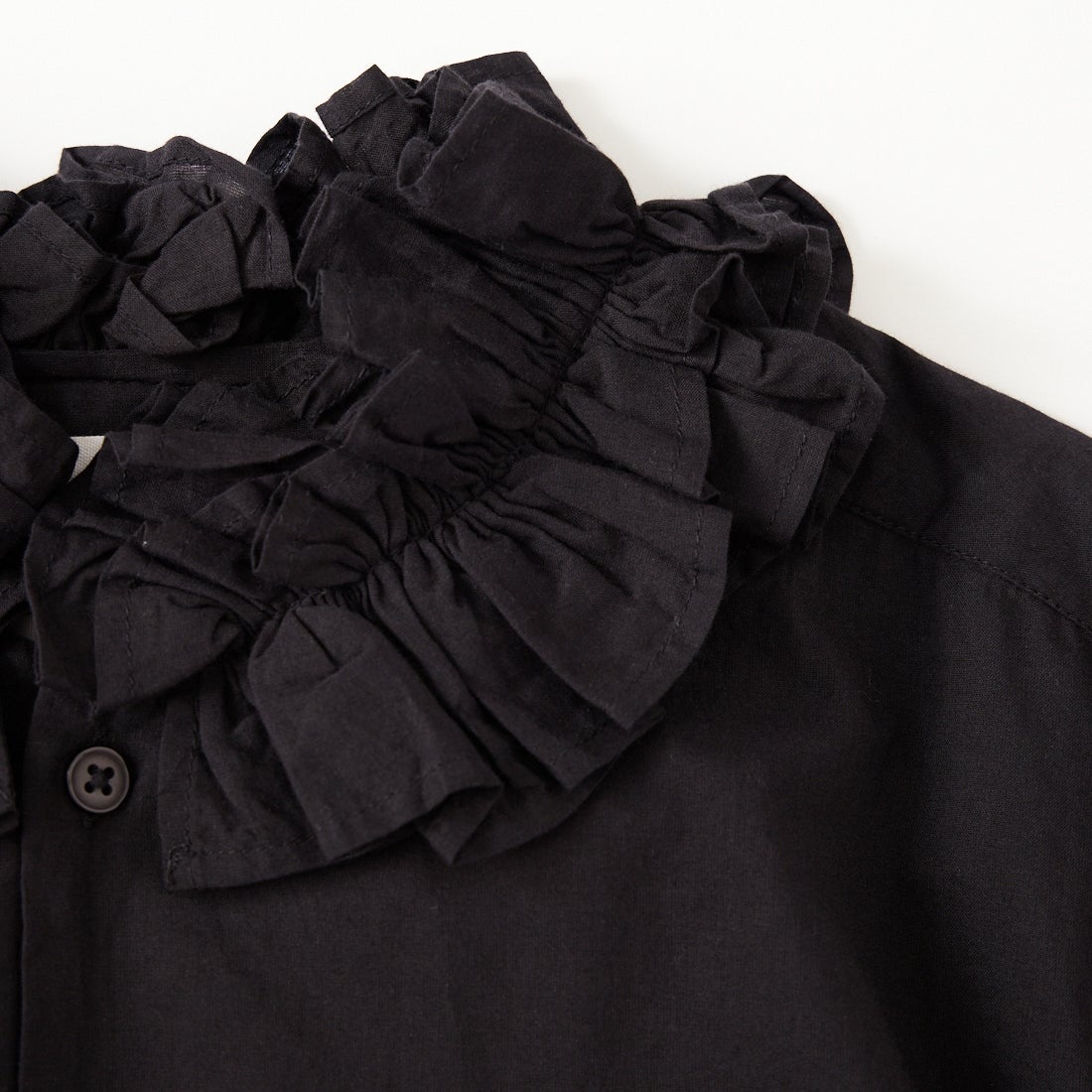 crinkle crinkle crinkle [クリンクル クリンクル クリンクル] コットンフリル カラーシャツ [CC-4521] BLACK