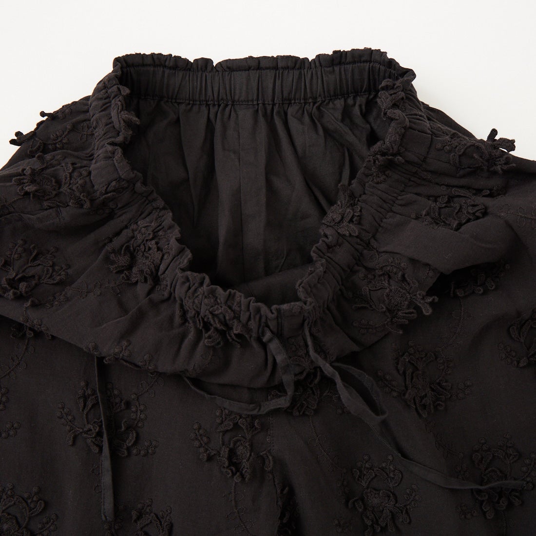 crinkle crinkle crinkle [クリンクル クリンクル クリンクル] シアーコットン 3D刺繍 イージーパンツ [CC-4528] BLACK