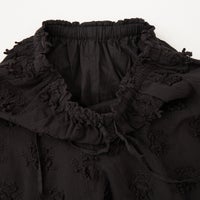 crinkle crinkle crinkle [クリンクル クリンクル クリンクル] シアーコットン 3D刺繍 イージーパンツ [CC-4528] BLACK