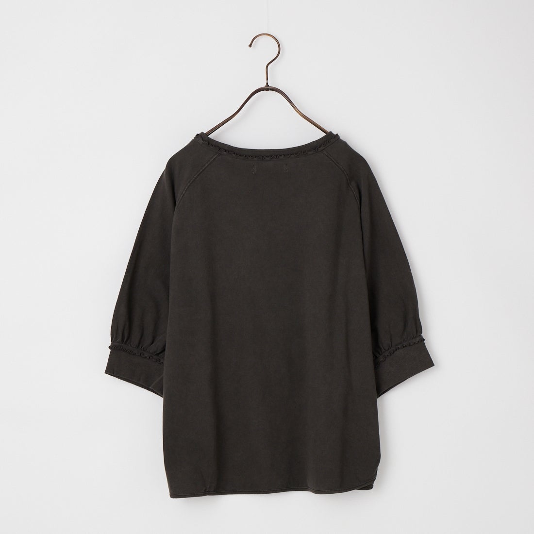 ESTROISLOSE [エストゥロワルーズ] 天竺ピグメント加工 6分袖Tシャツ [EC26106] 99 BLACK