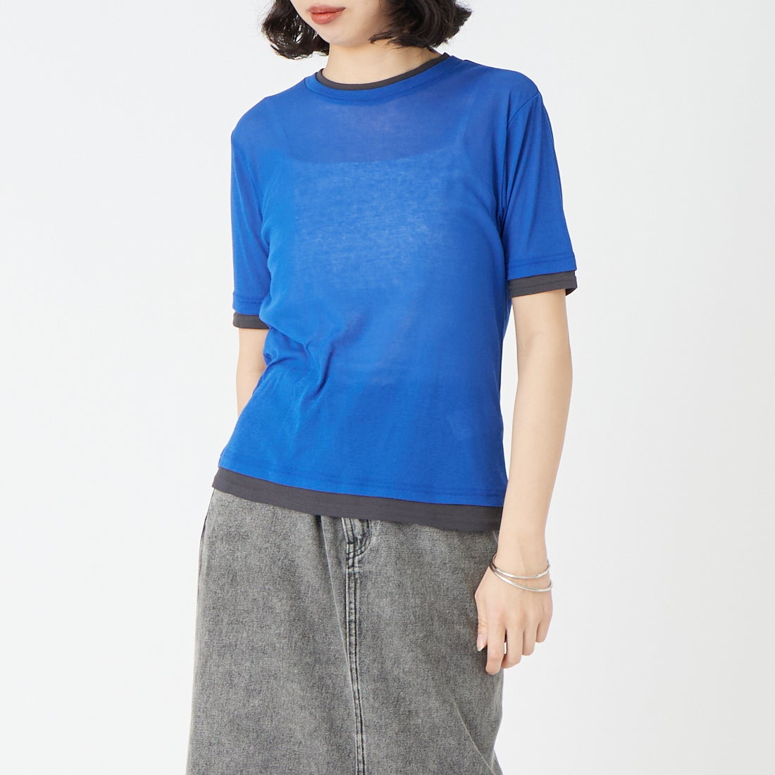 070 ﾌﾞﾙｰ/ﾁ&&モデル身長：162cm 着用サイズ：F&&