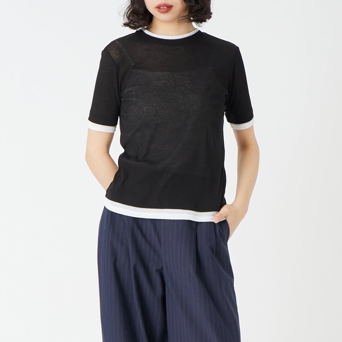 004 ﾌﾞﾗｯｸ/&&モデル身長：162cm 着用サイズ：F&&