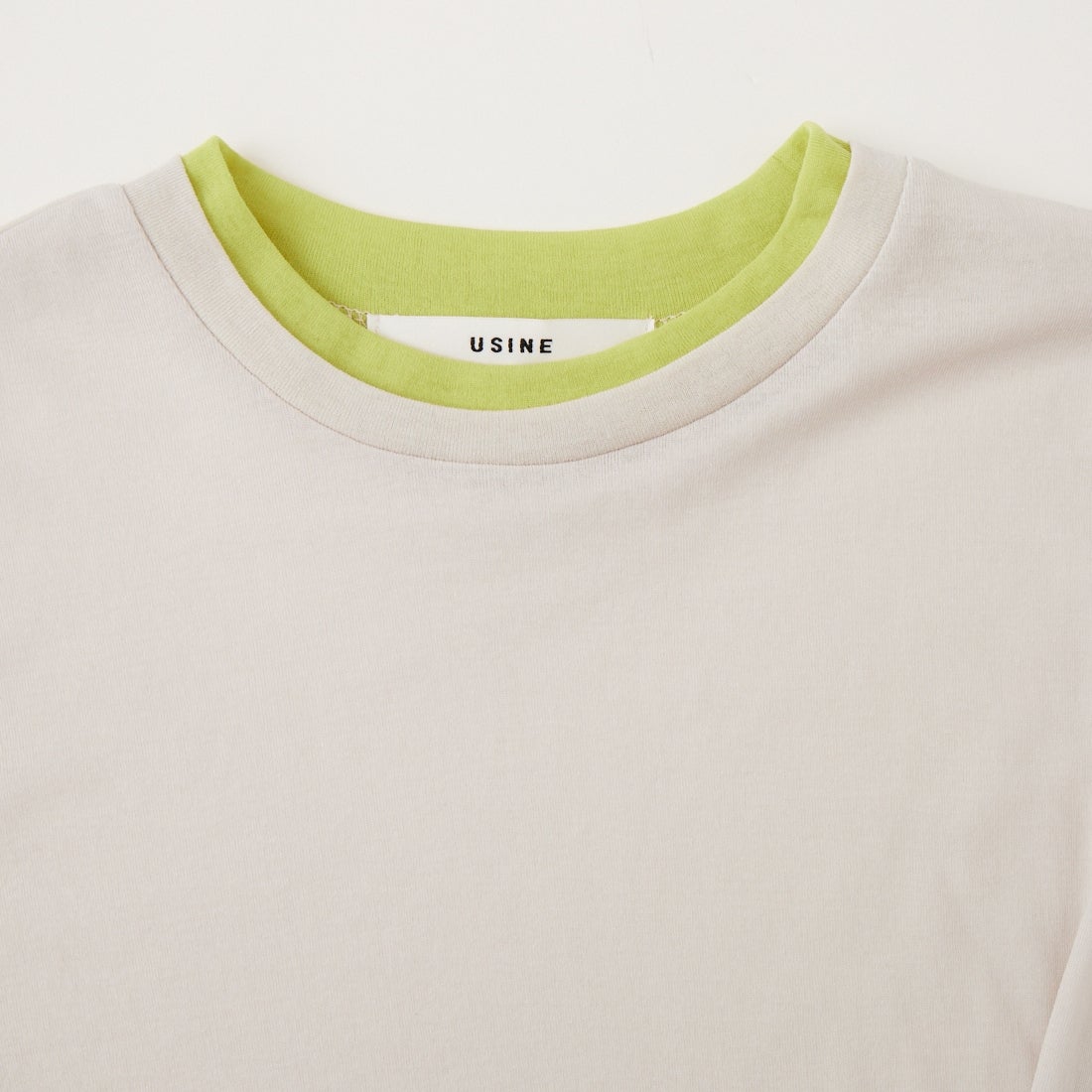 USINE [ユジーヌ] シアーショートスリーブレイヤードTシャツ [21267070] 001 ﾗｲﾄｸﾞﾚ