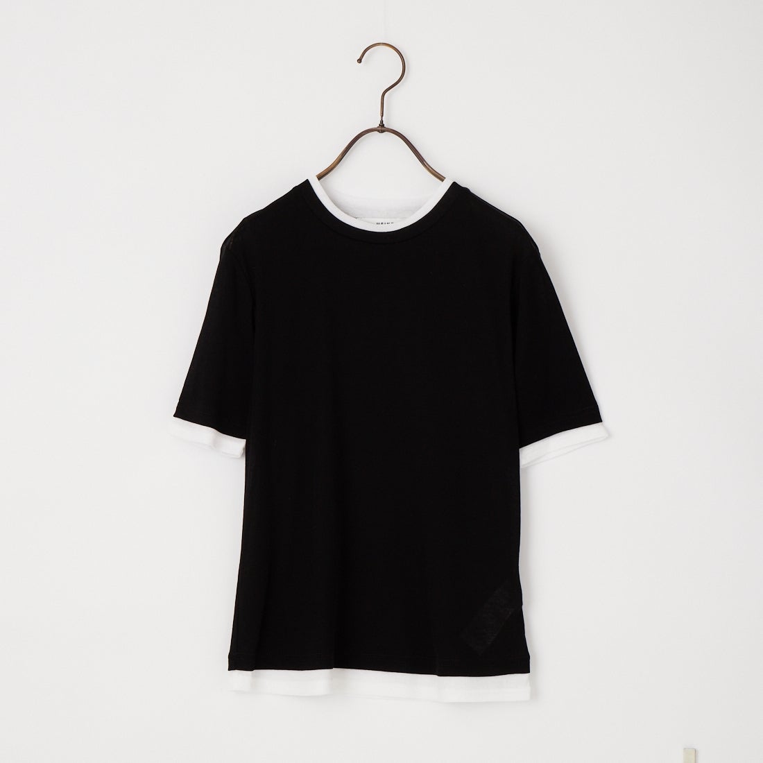 USINE [ユジーヌ] シアーショートスリーブレイヤードTシャツ [21267070] 004 ﾌﾞﾗｯｸ/