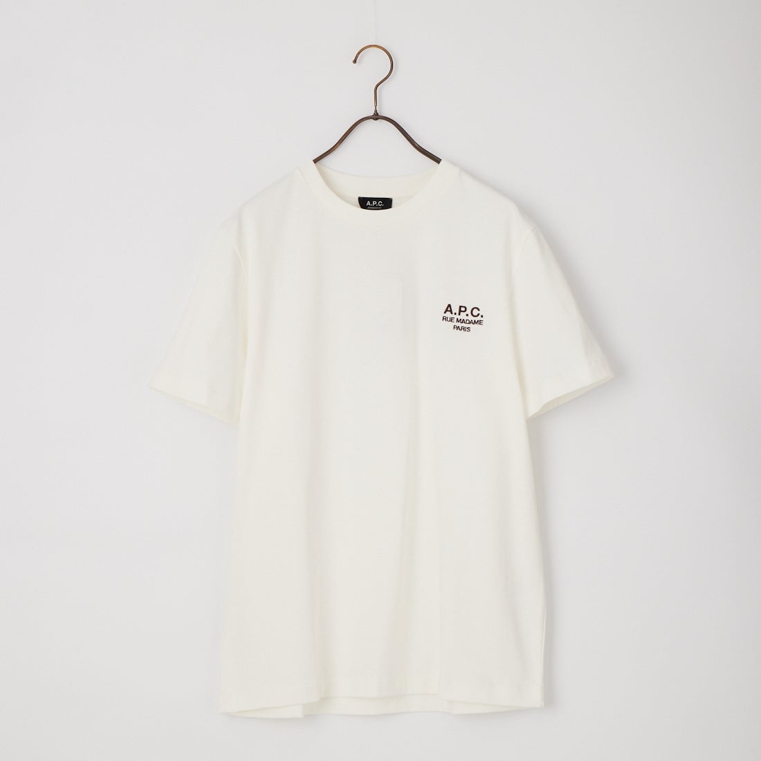 A.P.C. [アー・ペー・セー] ロゴ刺繍ショートスリーブTシャツ [STANDARD-RUE-MADAME] 87 BLANC/M