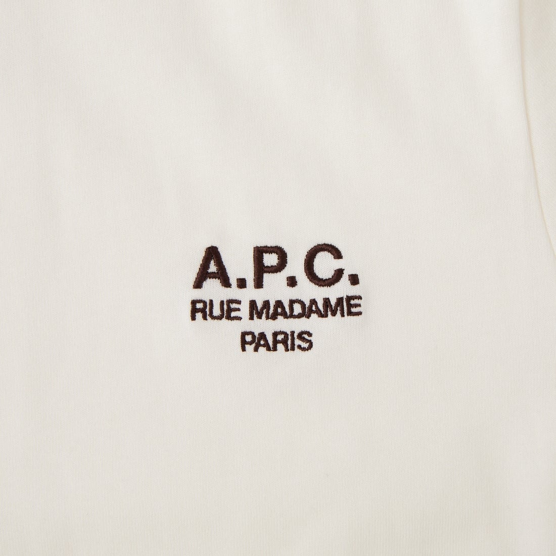 A.P.C. [アー・ペー・セー] ロゴ刺繍ショートスリーブTシャツ [STANDARD-RUE-MADAME] 87 BLANC/M