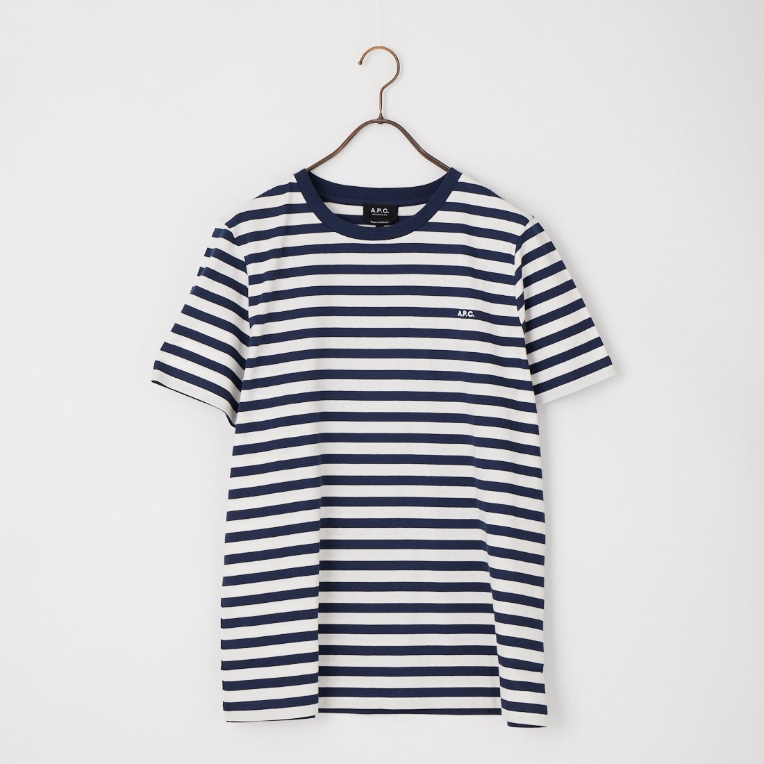 A.P.C. [アー・ペー・セー] ロゴ刺繍ショートスリーブボーダーTシャツ [STANDARD-APC-BRODE-R] 39 D.NAVY