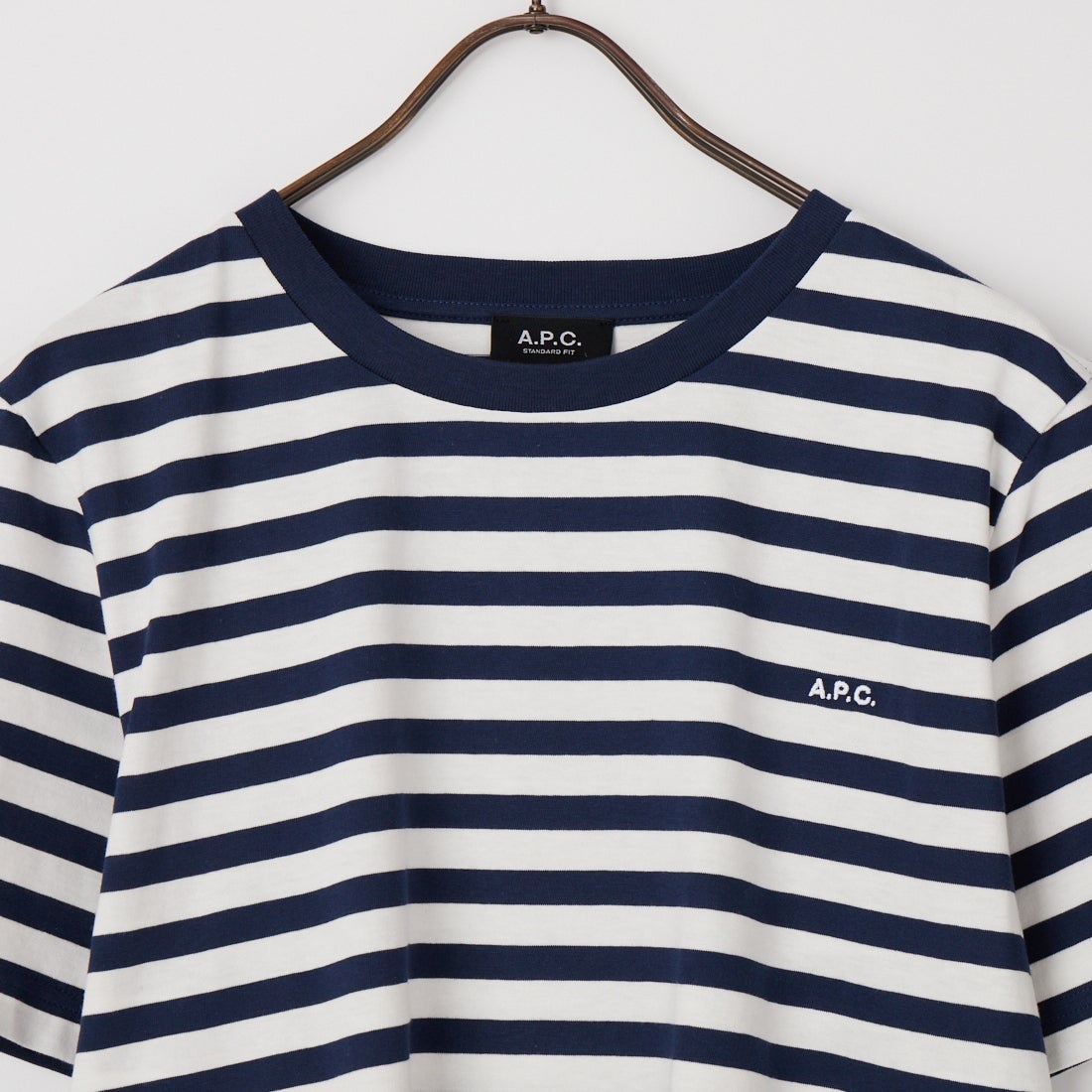 A.P.C. [アー・ペー・セー] ロゴ刺繍ショートスリーブボーダーTシャツ [STANDARD-APC-BRODE-R] 39 D.NAVY