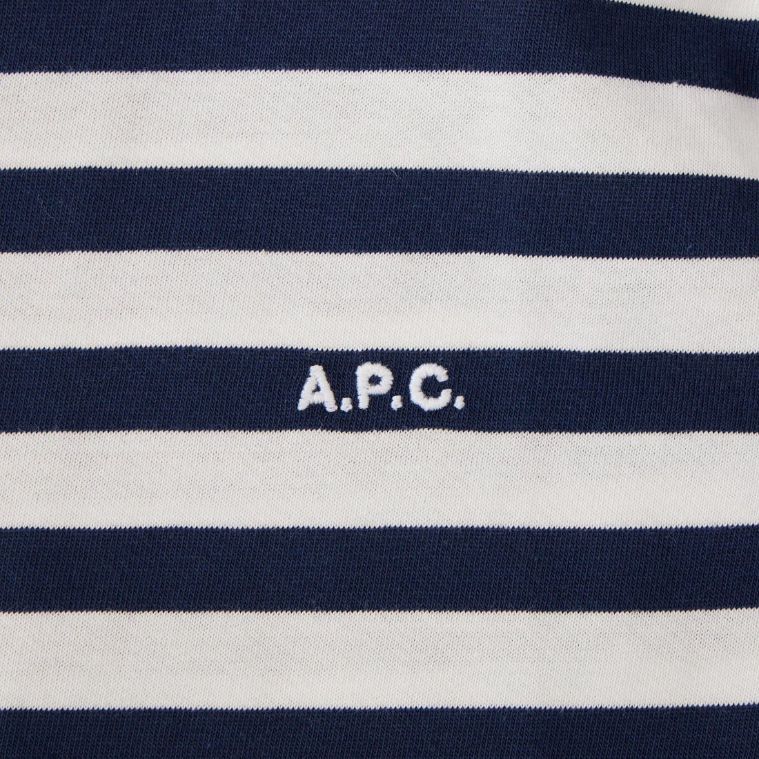 A.P.C. [アー・ペー・セー] ロゴ刺繍ショートスリーブボーダーTシャツ [STANDARD-APC-BRODE-R] 39 D.NAVY