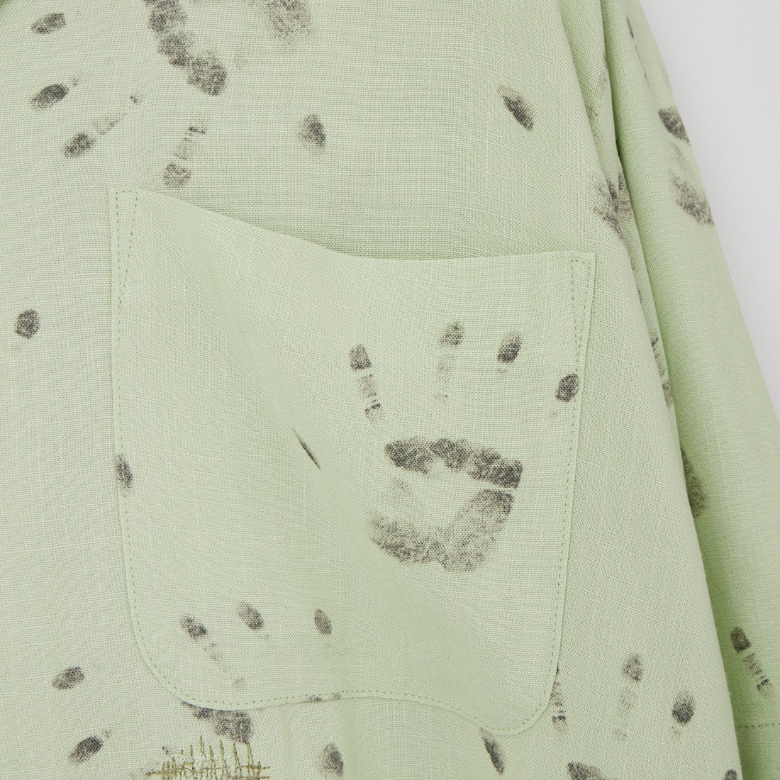 BOW WOW [バウワウ] ハンドプリント エイジドショートスリーブシャツ [BW261-HPSS] L.GREEN