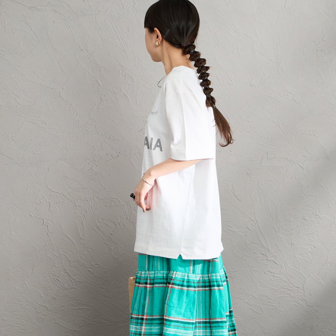 Americana [アメリカーナ] AMERICANA PALM TREE プリントシャツ [BRF-807A-2] ﾎﾜｲﾄ &&モデル身長：150cm 着用サイズ：ONE SIZE&&