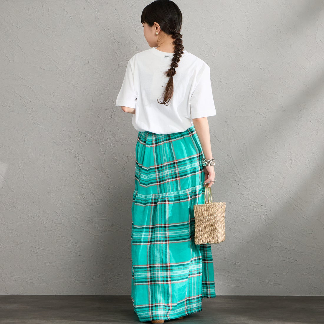 Americana [アメリカーナ] AMERICANA PALM TREE プリントシャツ [BRF-807A-2] ﾎﾜｲﾄ &&モデル身長：150cm 着用サイズ：ONE SIZE&&