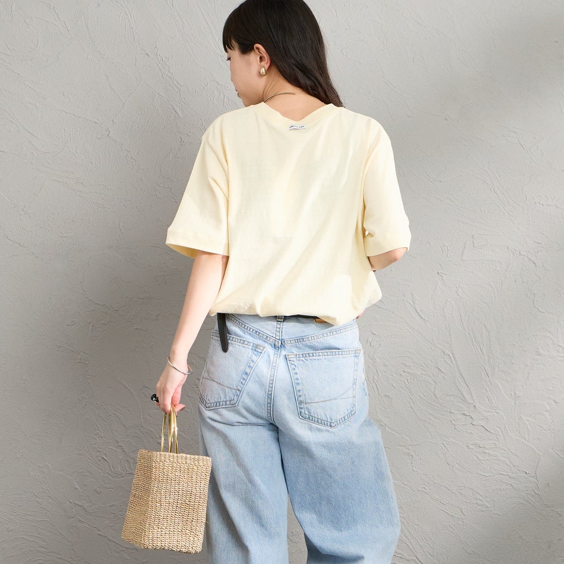 Americana [アメリカーナ] AMERICANA PALM TREE プリントシャツ [BRF-807A-2] LTｲｴﾛｰ &&モデル身長：150cm 着用サイズ：ONE SIZE&&