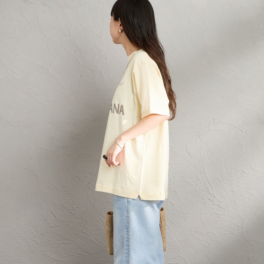 Americana [アメリカーナ] AMERICANA PALM TREE プリントシャツ [BRF-807A-2] LTｲｴﾛｰ &&モデル身長：150cm 着用サイズ：ONE SIZE&&