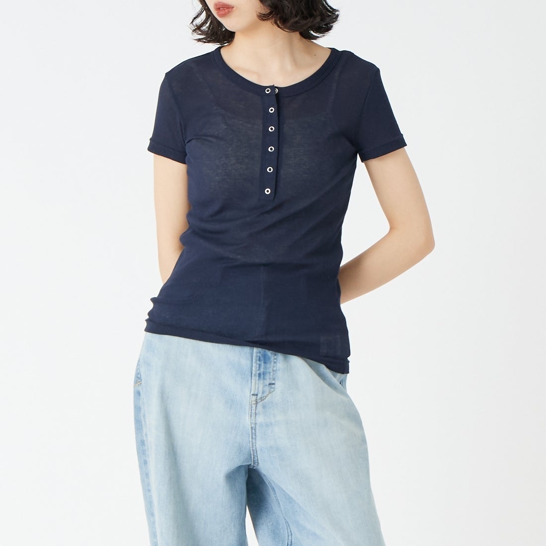 076 ﾈｲﾋﾞｰ&&モデル身長：162cm 着用サイズ：F&&