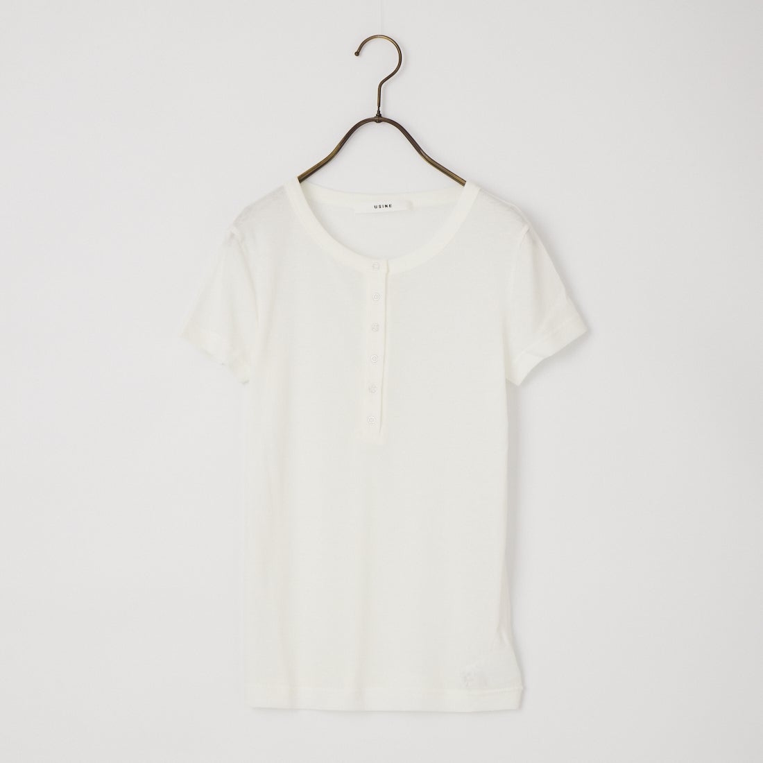 USINE [ユジーヌ] シアーリブヘンリーネックTシャツ [21267068] 031 ｵﾌﾎﾜｲﾄ