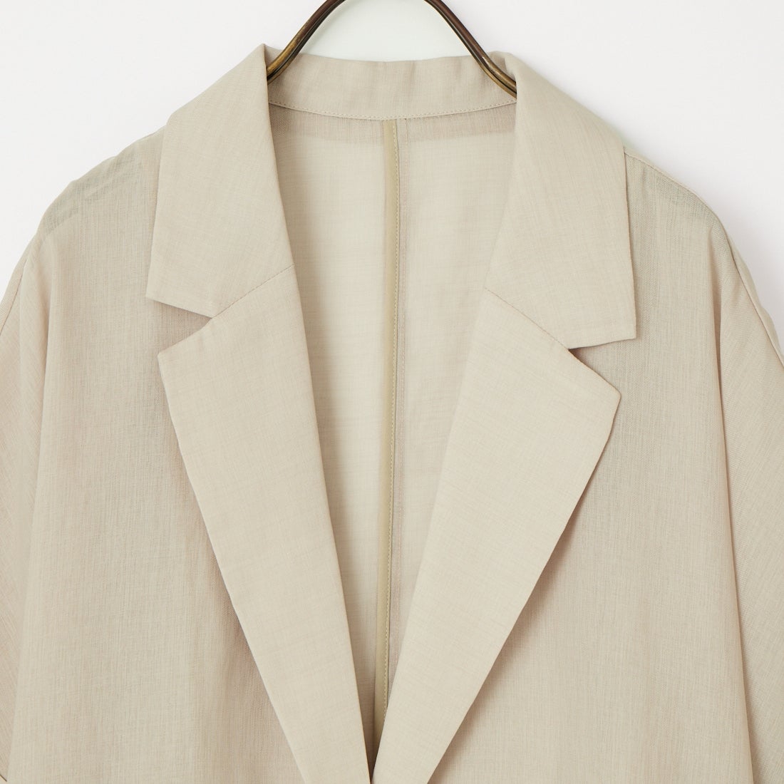 USINE [ユジーヌ] リネンライクシアーショートスリーブジャケット [21267061] 033 ﾍﾞｰｼﾞｭ