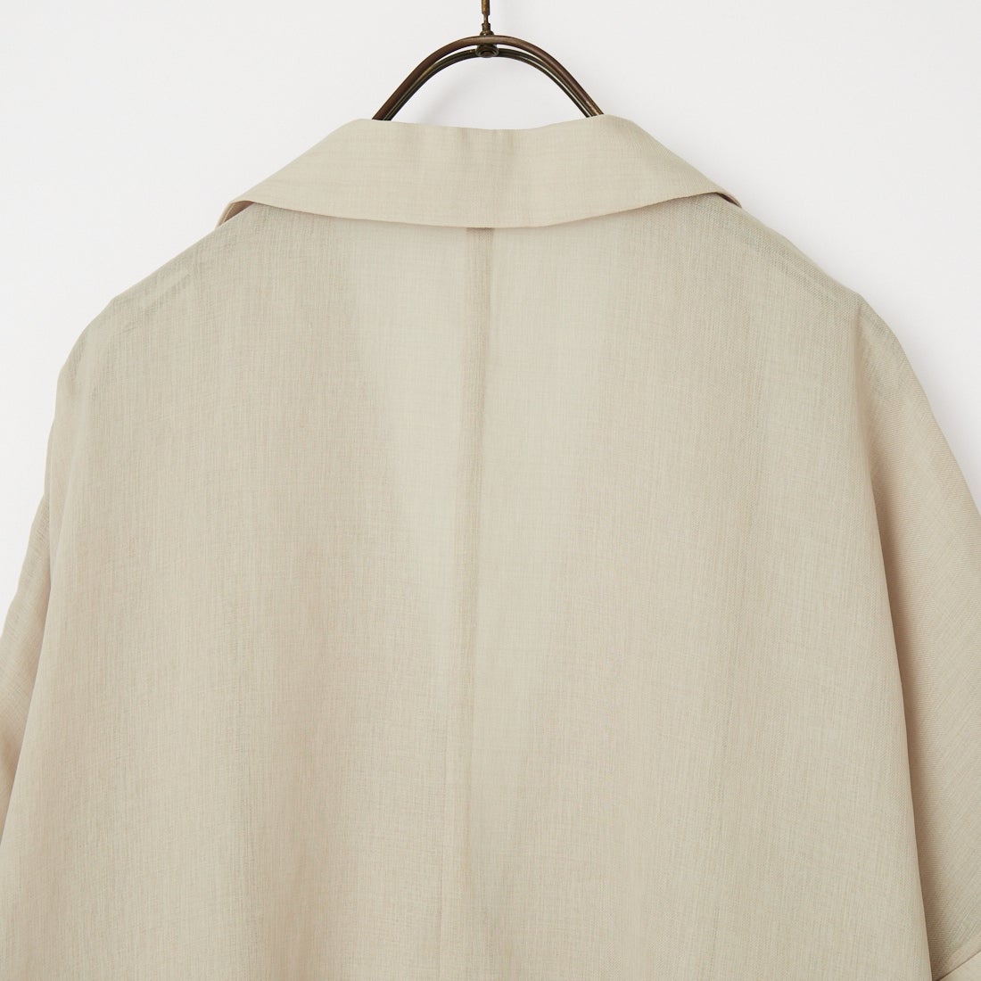USINE [ユジーヌ] リネンライクシアーショートスリーブジャケット [21267061] 033 ﾍﾞｰｼﾞｭ