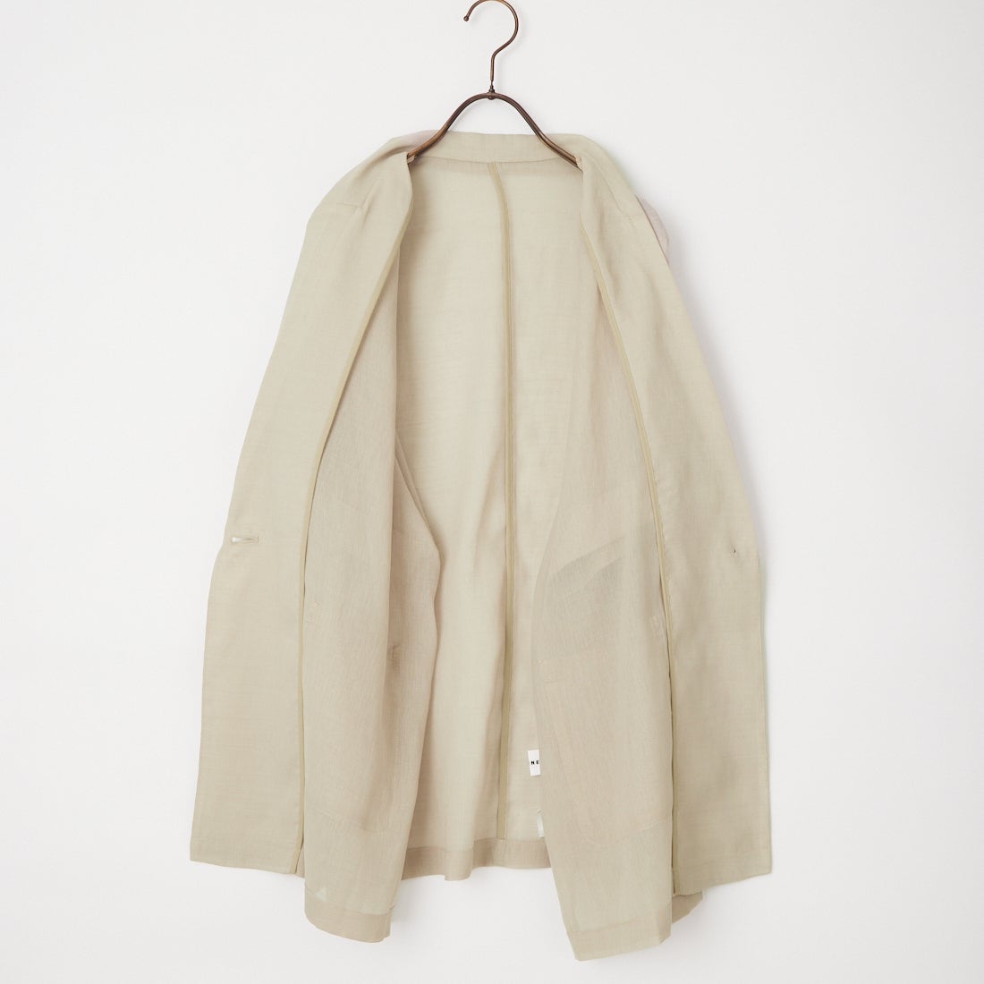 USINE [ユジーヌ] リネンライクシアーショートスリーブジャケット [21267061] 033 ﾍﾞｰｼﾞｭ