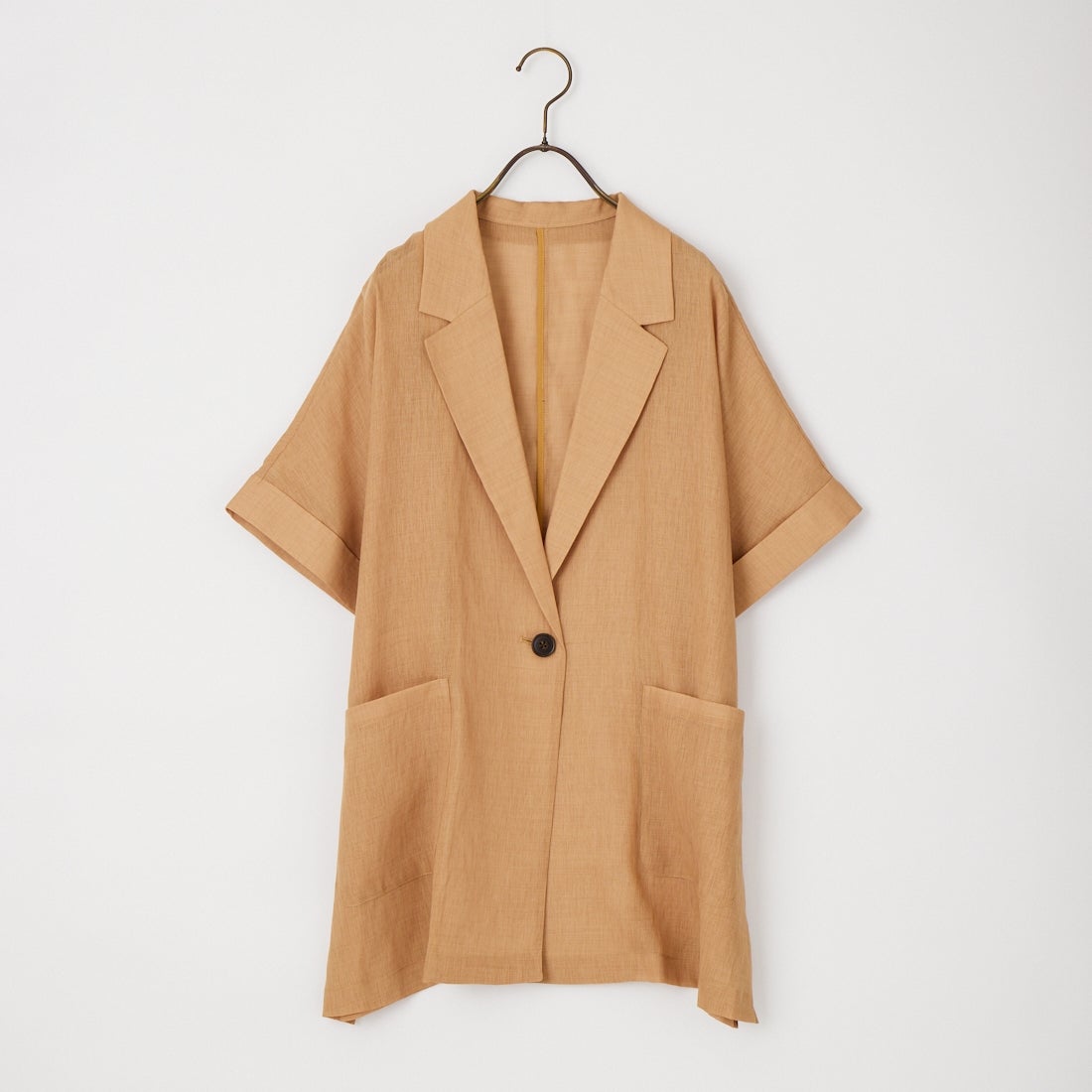 USINE [ユジーヌ] リネンライクシアーショートスリーブジャケット [21267061] 020 ｵﾚﾝｼﾞ
