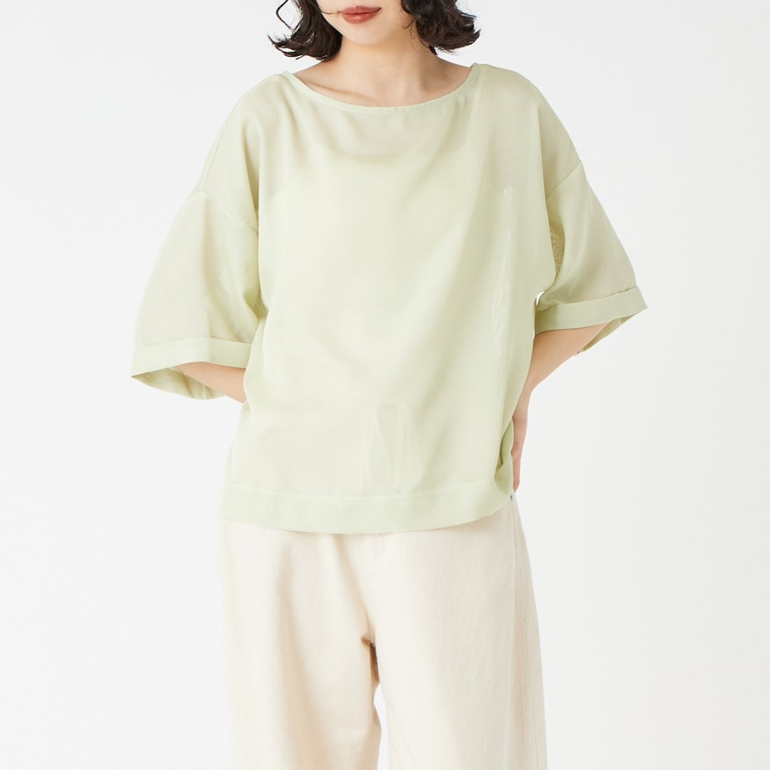 060 Lｸﾞﾘｰﾝ&&モデル身長：162cm 着用サイズ：F&&