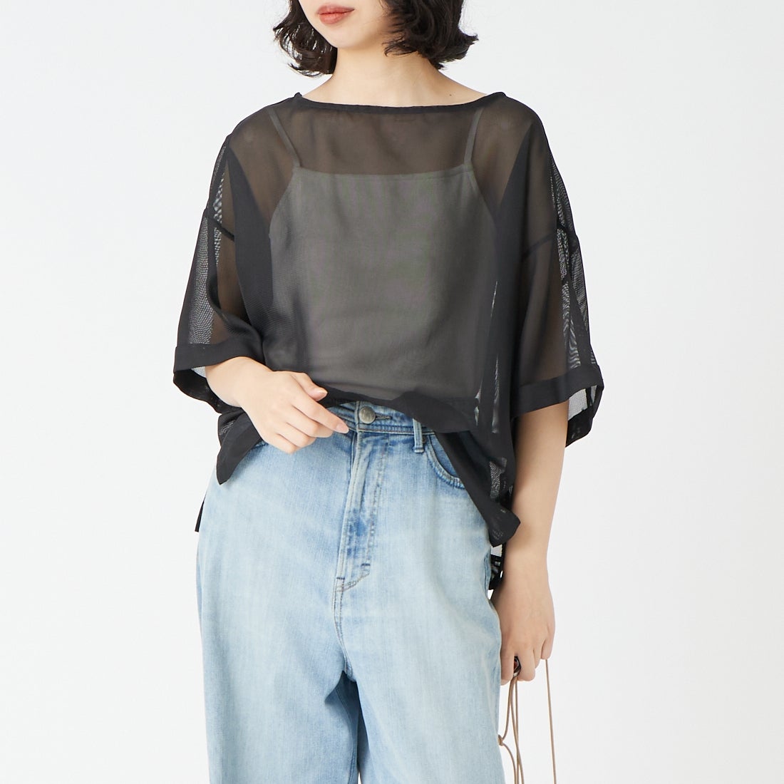 004 ﾌﾞﾗｯｸ&&モデル身長：162cm 着用サイズ：F&&