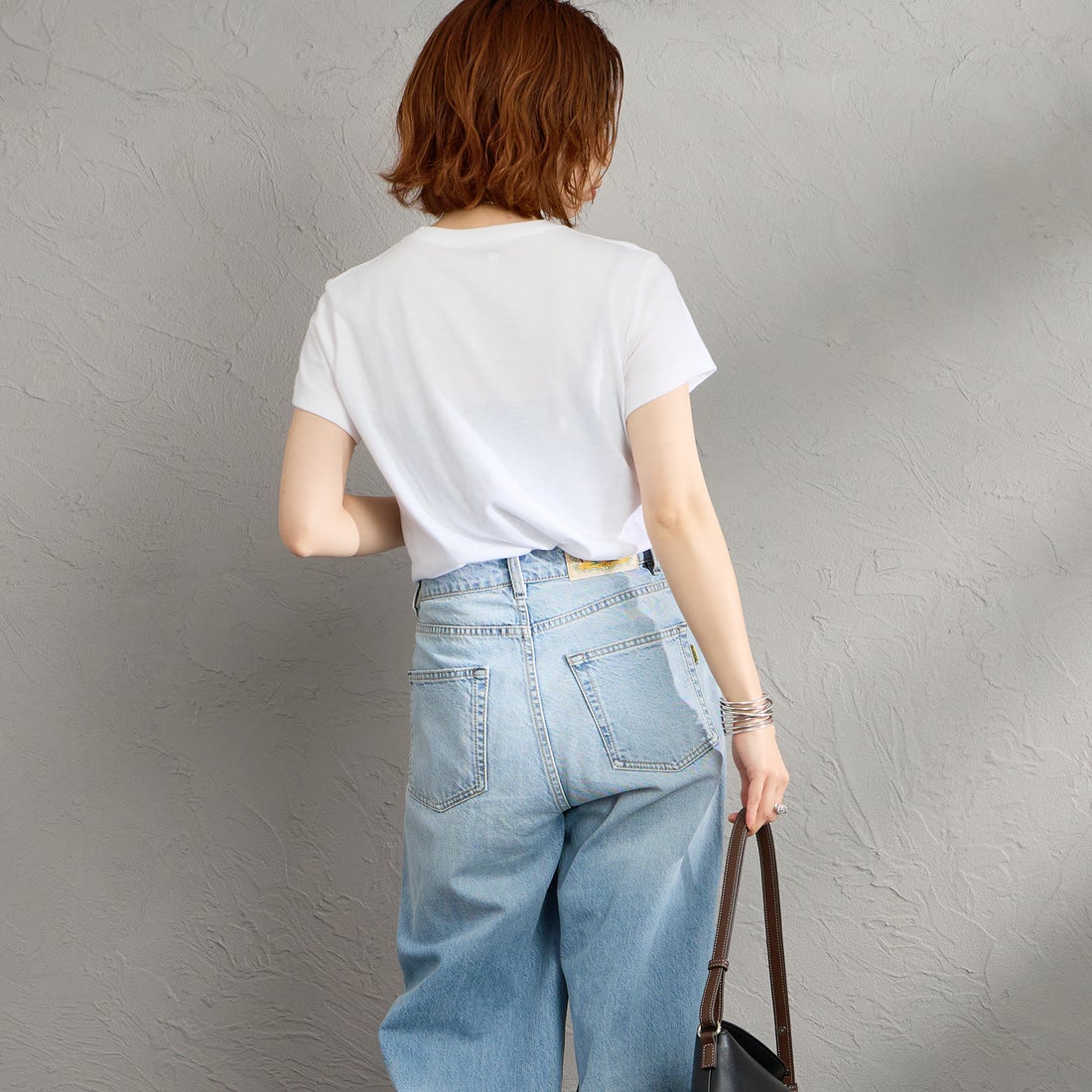 Hanes [ヘインズ] 3PクルーネックTシャツ by THE DODO JEAN [HW1-D703] 997 ASSORT &&モデル身長：158cm 着用サイズ：F&&