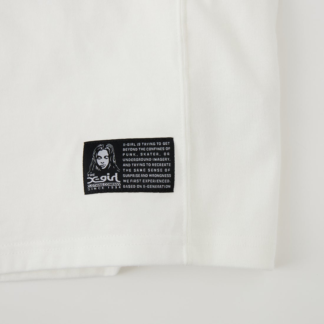 X-girl [エックスガール] スタッズナンバー 半袖ベビーTシャツ [105261011002] WHITE