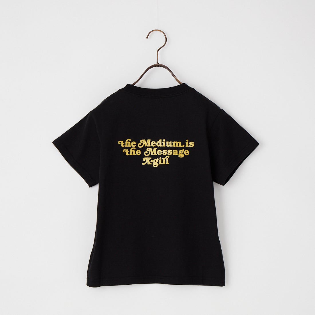 X-girl [エックスガール] グリッターロゴ＆フェイス 半袖ベビーTシャツ [105261011012] BLACK