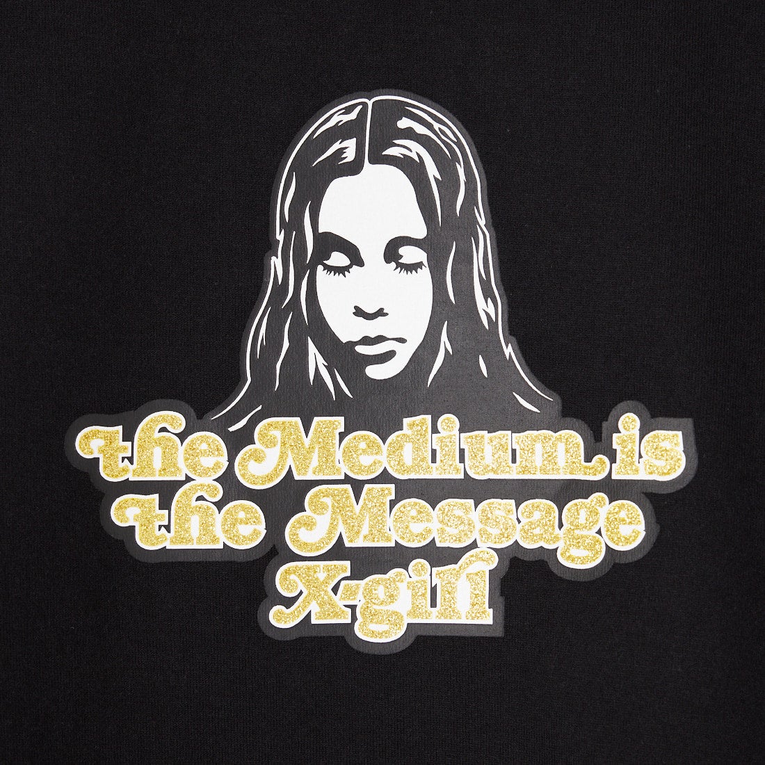 X-girl [エックスガール] グリッターロゴ＆フェイス 半袖ベビーTシャツ [105261011012] BLACK