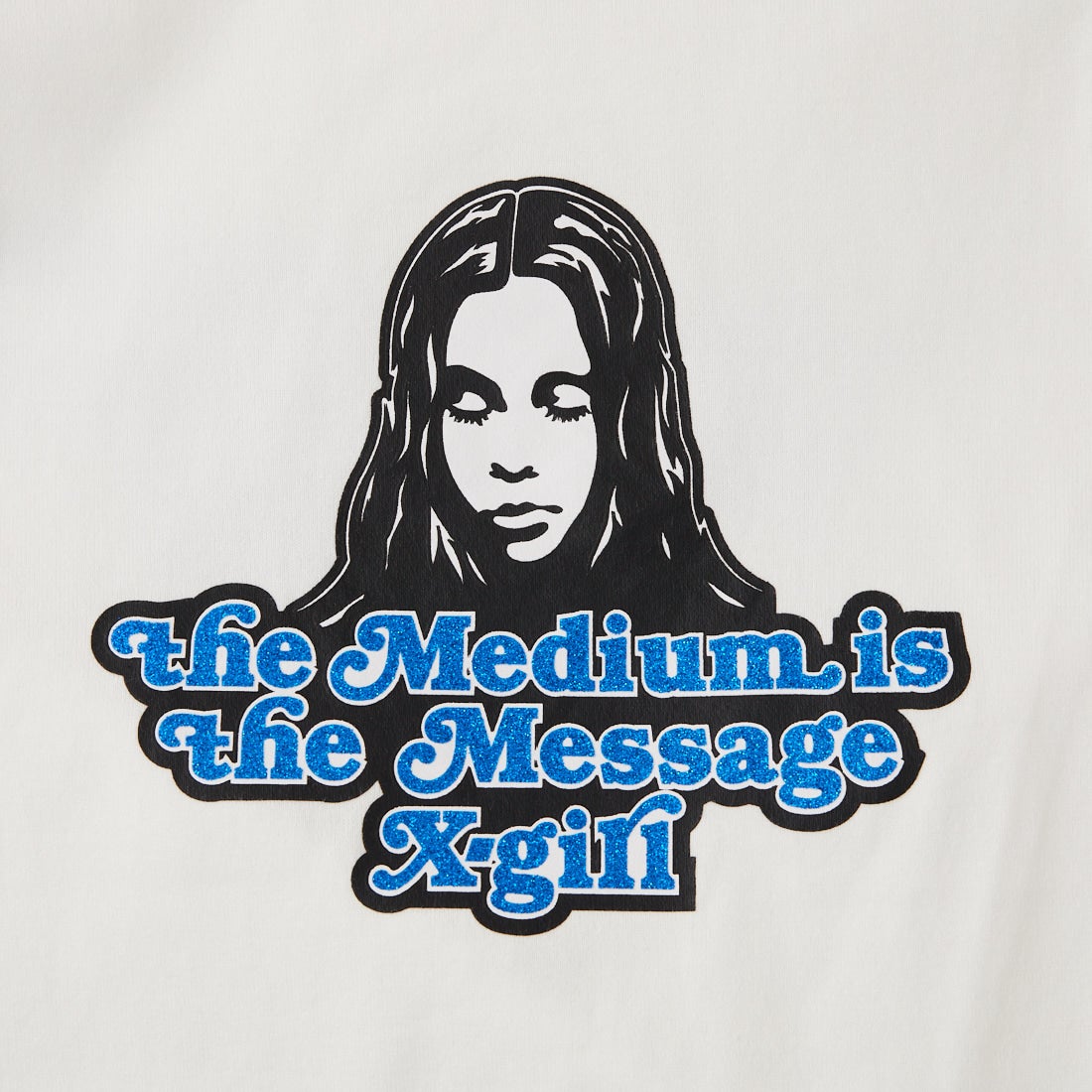 X-girl [エックスガール] グリッターロゴ＆フェイス 半袖ベビーTシャツ [105261011012] WHITE