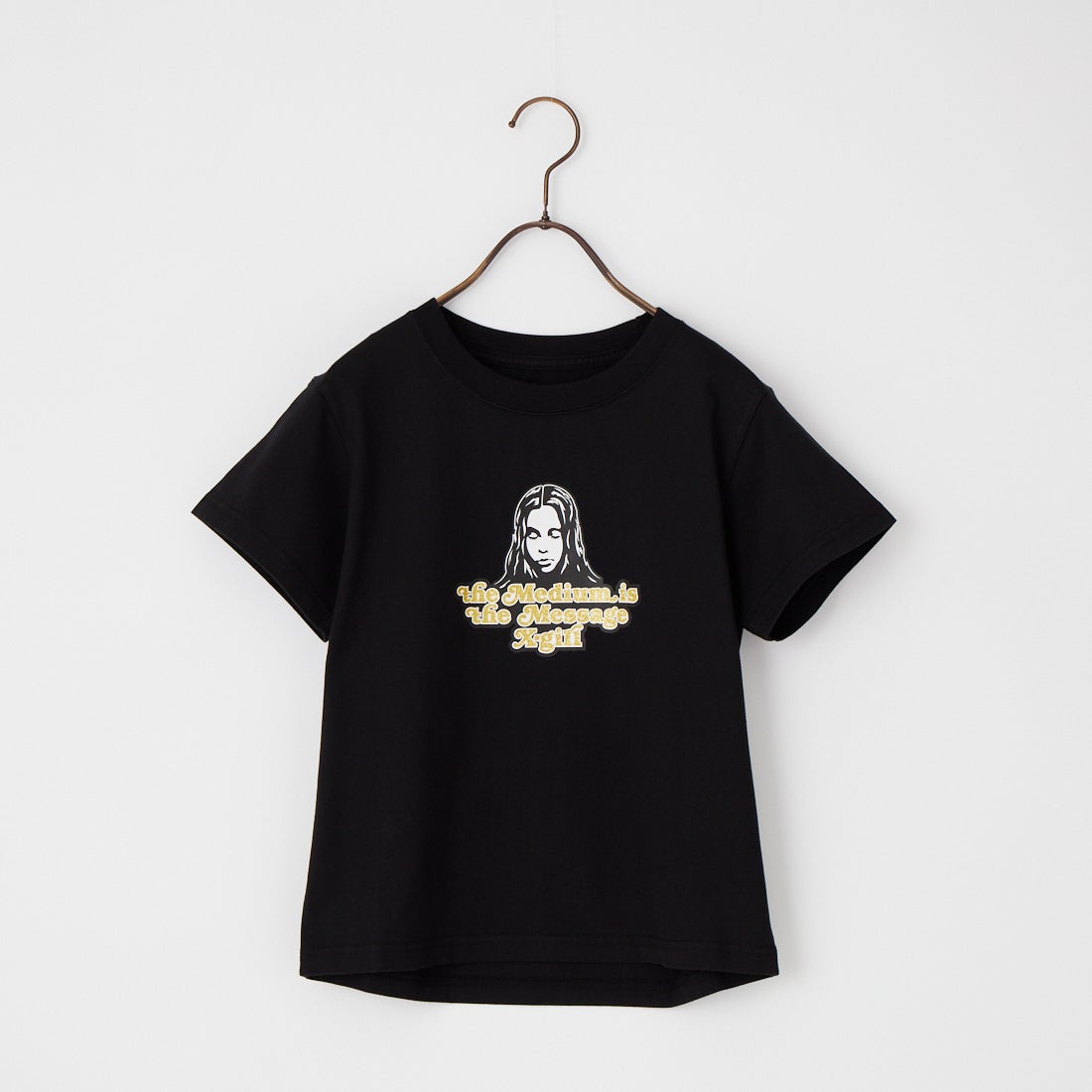 X-girl [エックスガール] グリッターロゴ＆フェイス 半袖ベビーTシャツ [105261011012] BLACK