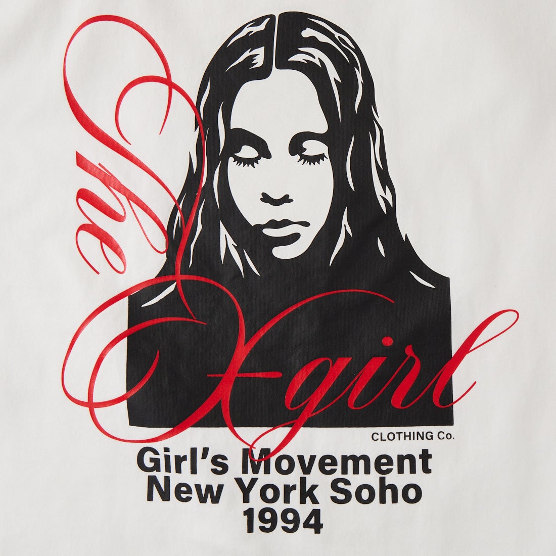 X-girl [エックスガール] カーシブスクリプトロゴ＆フェイス 半袖Tシャツ [105261011011] WHITE