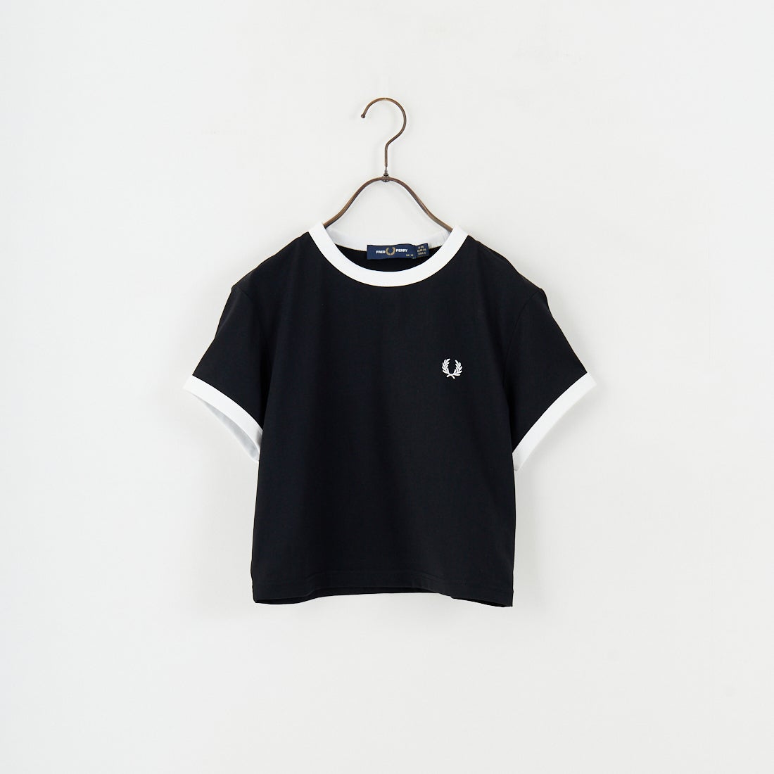FRED PERRY [フレッドペリー] クロップド リンガーTシャツ [G9163] 102 BLACK