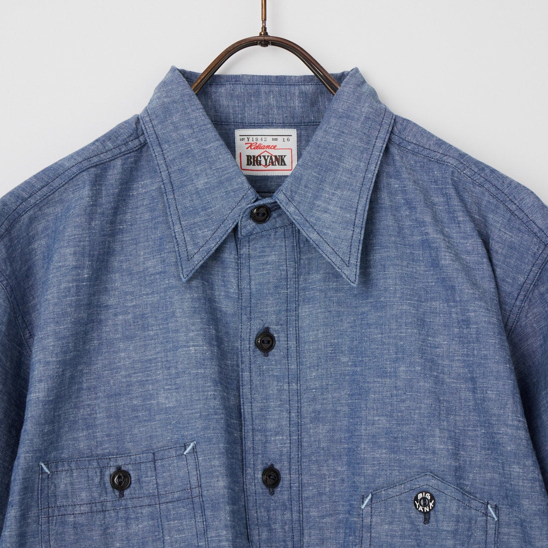 BIG YANK [ビッグヤンク] Y1942 ショートスリーブ シャンブレーシャツ [602-261-05] 400 INDIGO