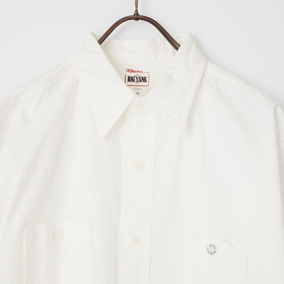 BIG YANK [ビッグヤンク] Y1943 ライトウェイト ミニヘリンボーンシャツ [602-261-02] 010 WHITE