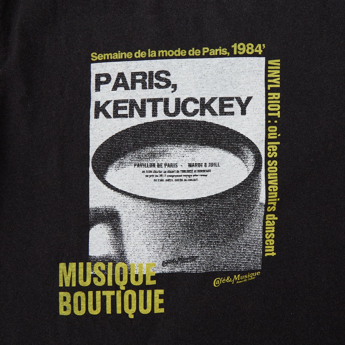 Tricomer [トリコメル] カフェプリントTシャツ [TCMR-VTG-26010] BLACK