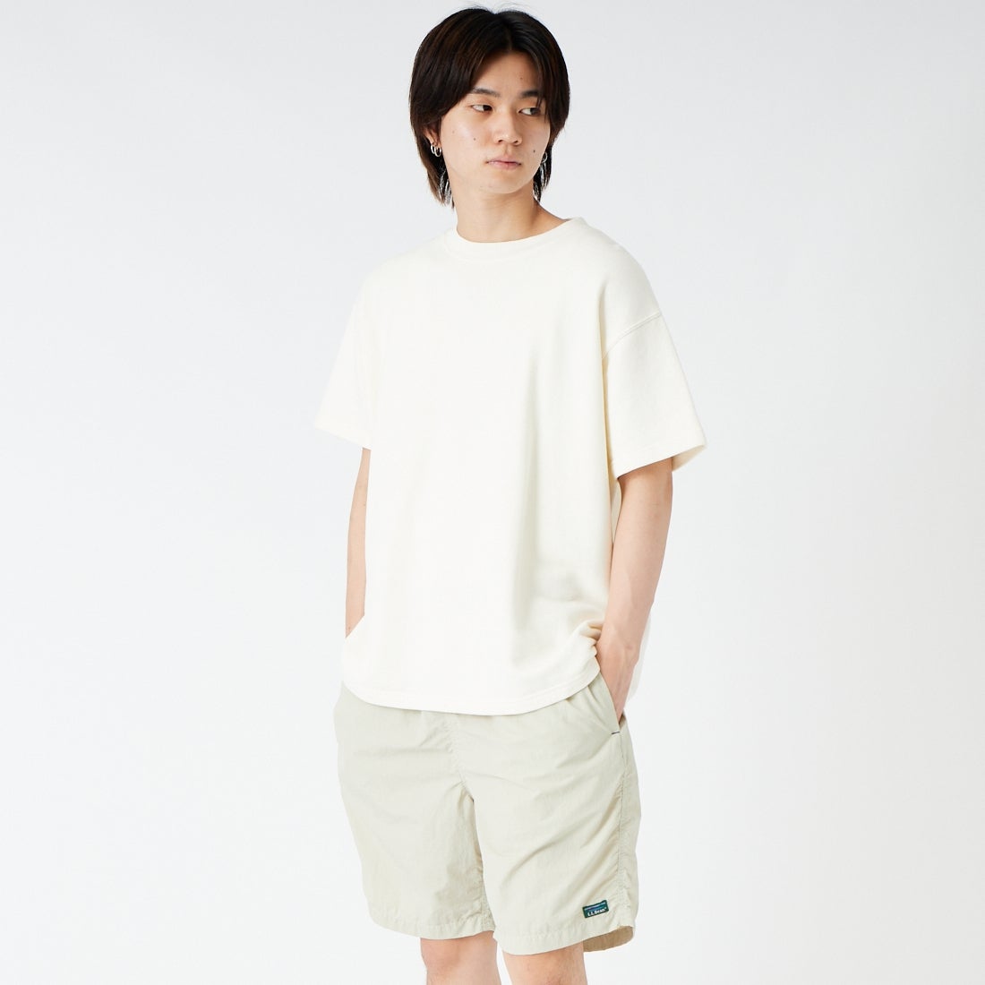 SCREEN STARS [スクリーンスターズ] 変形裏毛ショートスリーブTシャツ [2622-438IN] OFFWHITE &&モデル身長：177cm 着用サイズ：M&&