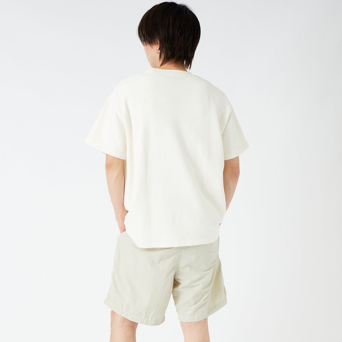 SCREEN STARS [スクリーンスターズ] 変形裏毛ショートスリーブTシャツ [2622-438IN] OFFWHITE &&モデル身長：177cm 着用サイズ：M&&