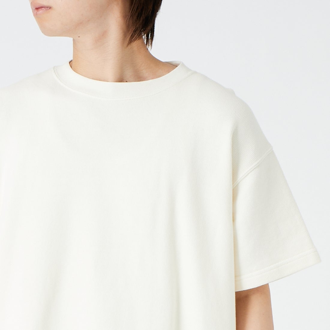 SCREEN STARS [スクリーンスターズ] 変形裏毛ショートスリーブTシャツ [2622-438IN] OFFWHITE &&モデル身長：177cm 着用サイズ：M&&